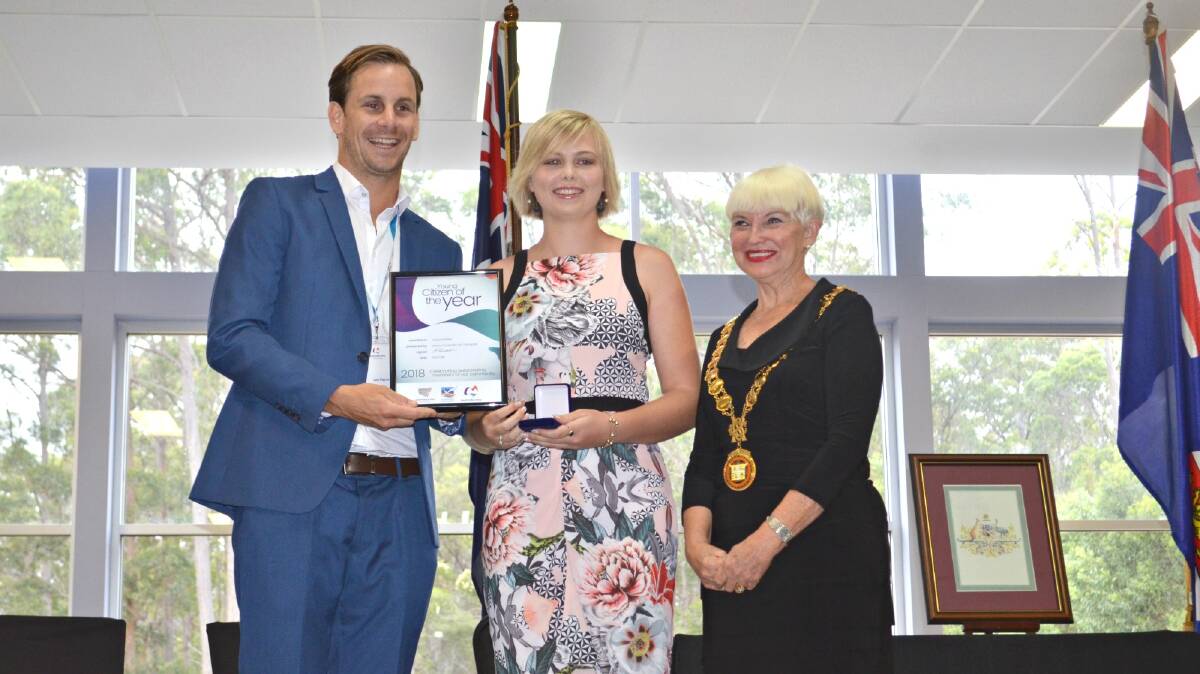 Winner of the Young Citizen of the Year Award 2018 Abigael Baker (middle).