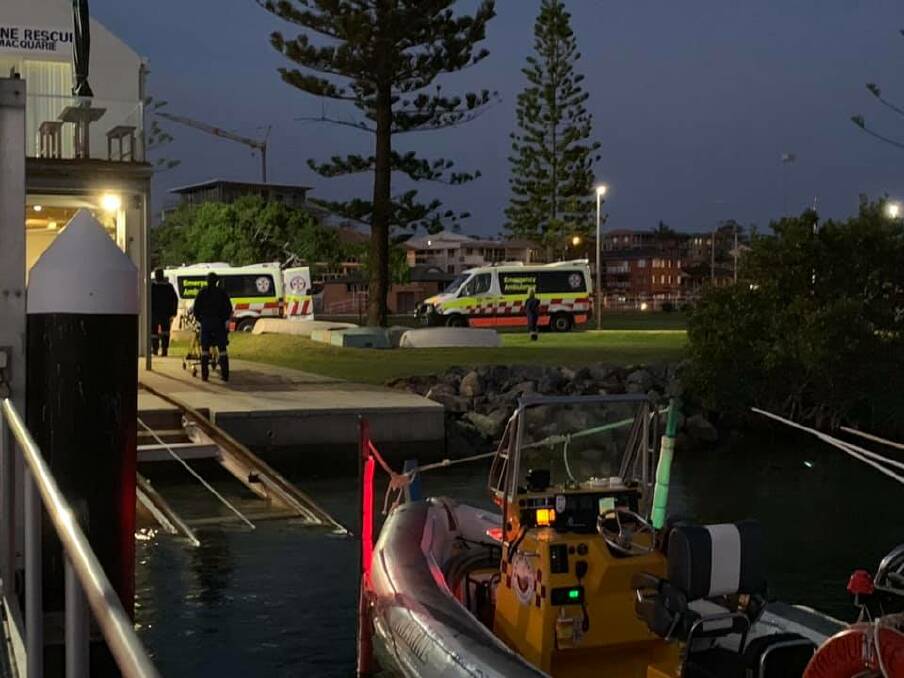 HOSPITAL: Ambulance crews took all three men to Port Macquarie Base Hospital when they returned to land. PHOTO: Marine Rescue Port Macquarie.