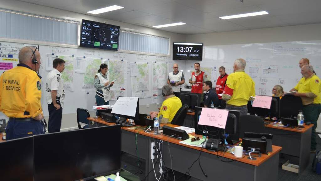 NSW Rural Fire Service (RFS) Lower North Coast control centre in action. 