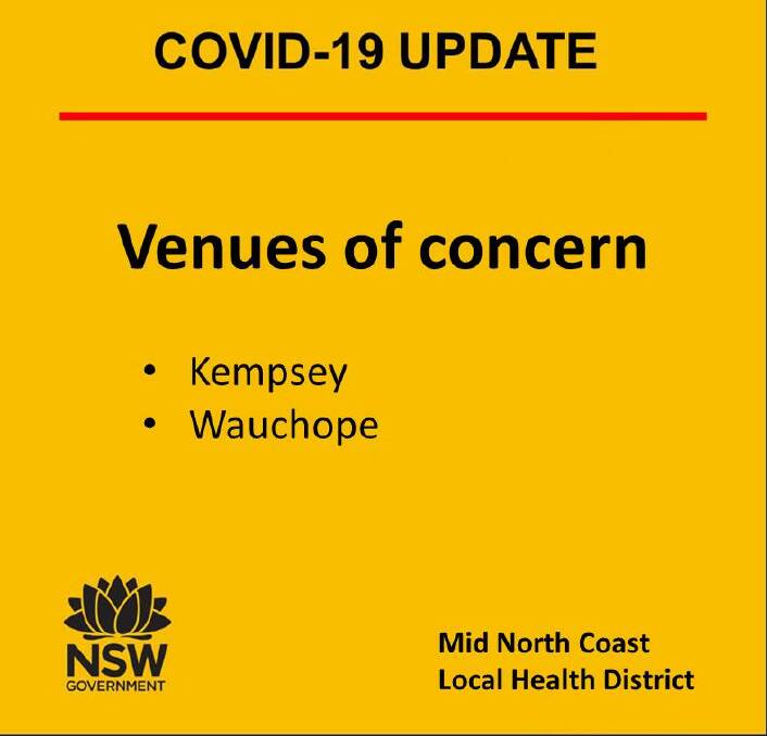 15 COVID exposure sites Port Macquarie, Wauchope, Kempsey