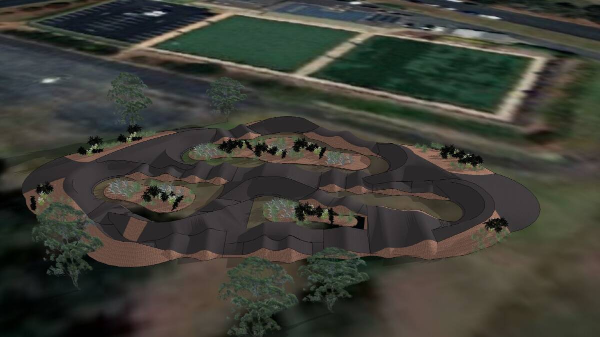 A locational concept design for the pump track.