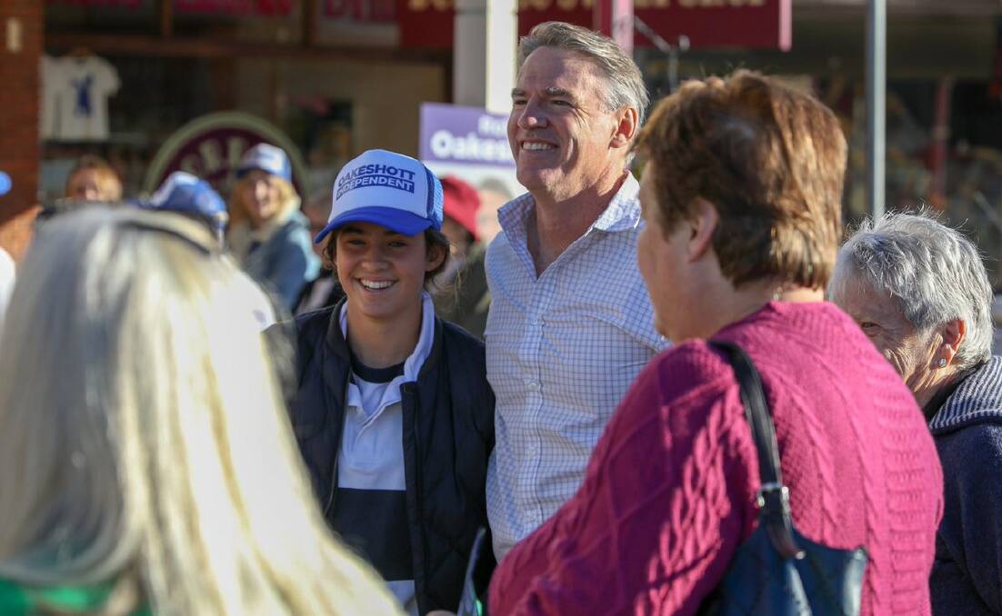 Rob Oakeshott started election day with his family at Dorrigo.