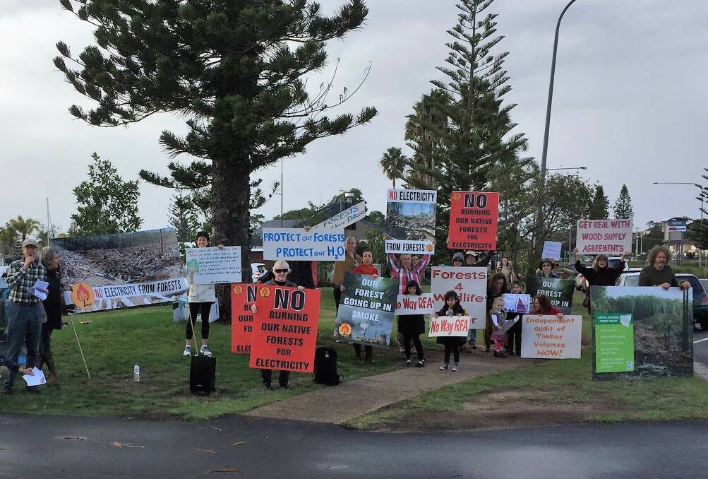 Taking a stand: Protesters outside the 2018 Koala Conference in Port Macquarie on June 7.