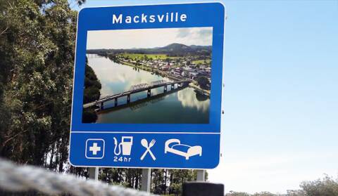 The highway sign installed at Macksville