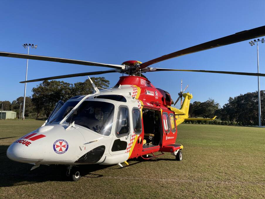 The 28-year-old rider was flown to Port Macquarie Hospital in a stable condition. Photo: Supplied