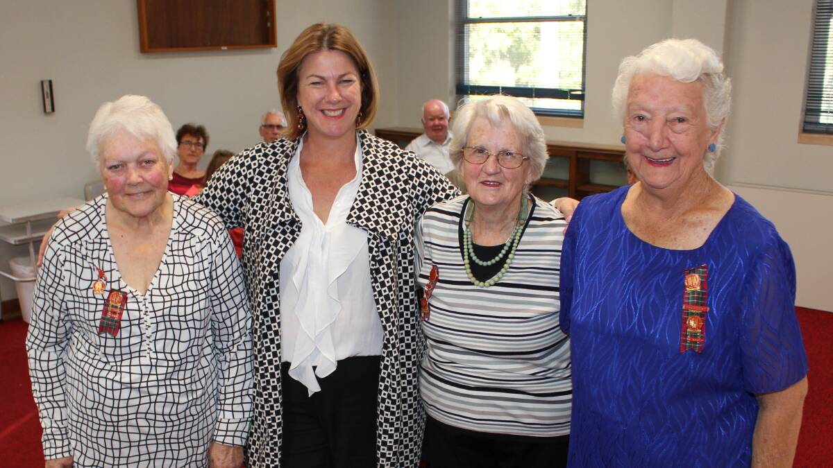 Minister for Roads, Maritime and Freight, and member for Oxley Melinda Pavey with branch secretary Helen Counihan, treasurer Ruth Woodward and president Aileen Lewthwaite