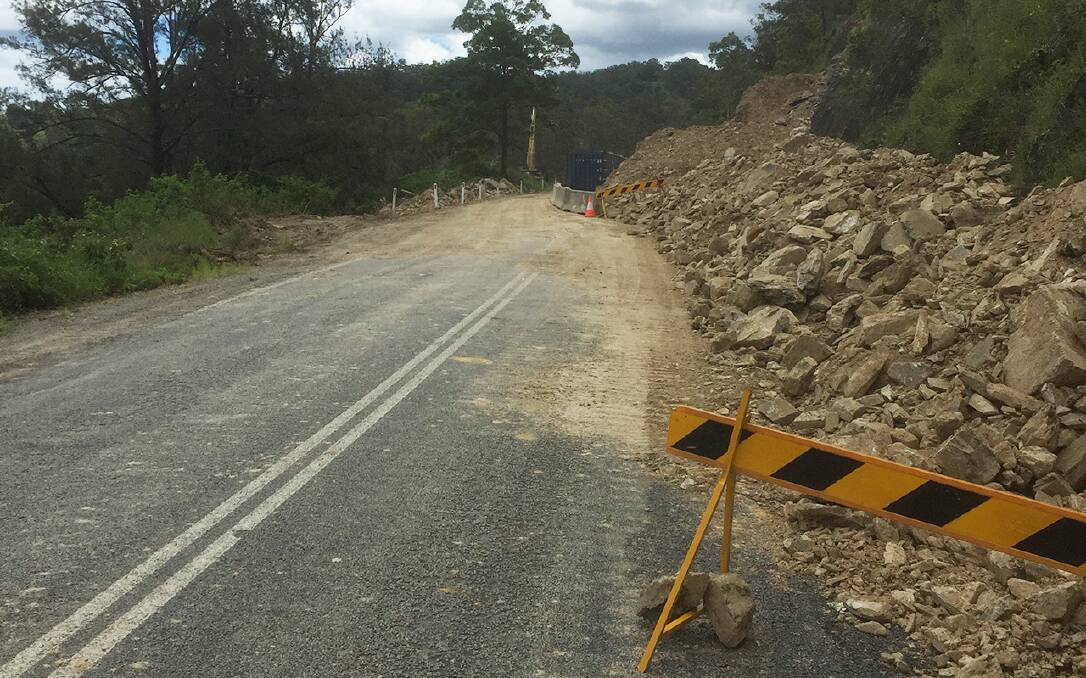 Council engaged specialist contractors to assist in clearing large fallen rocks and debris from the site. Photo: Supplied