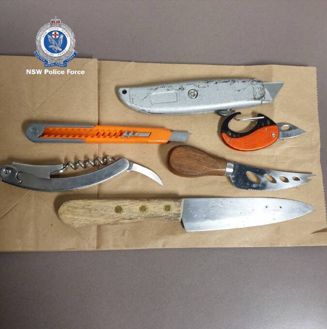 Some of the knives seized during the statewide operation. Photos: NSW Police 