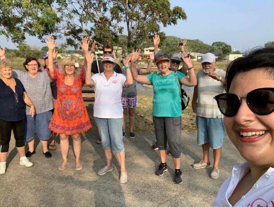 Organiser Maree Alipanahi, foreground, with members of the Gladstone walking group. Photo: Supplied