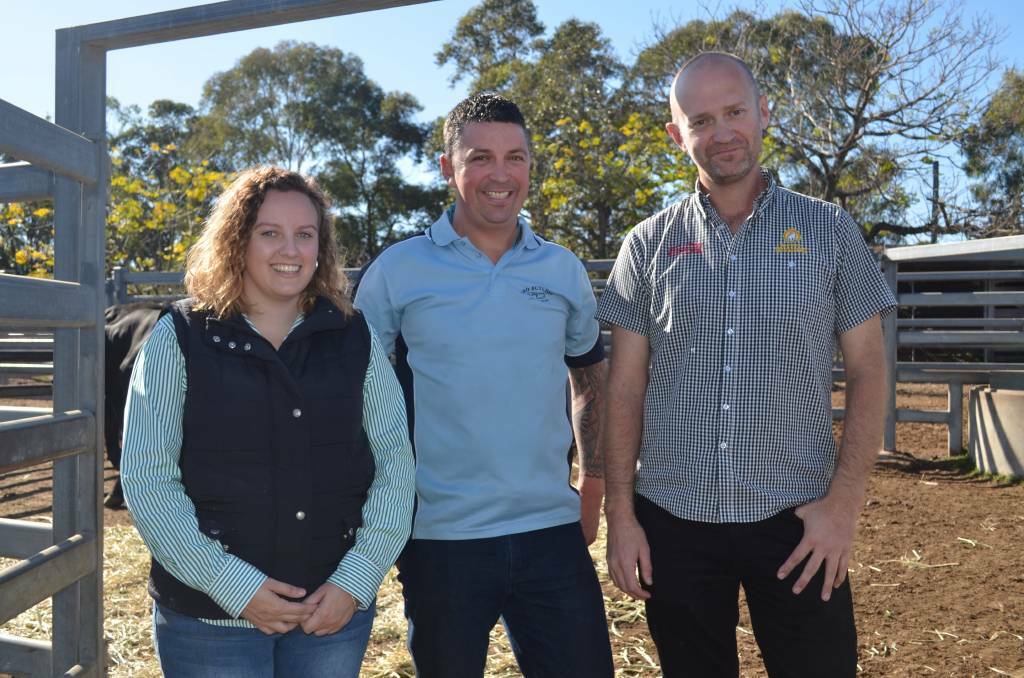 Samantha Hughes from Kempsey Stock and Land, owner of L-Bo Butchery and Macleay Hay Run organiser Josh Ball and owner of Kempsey West Hotel Tim Smith