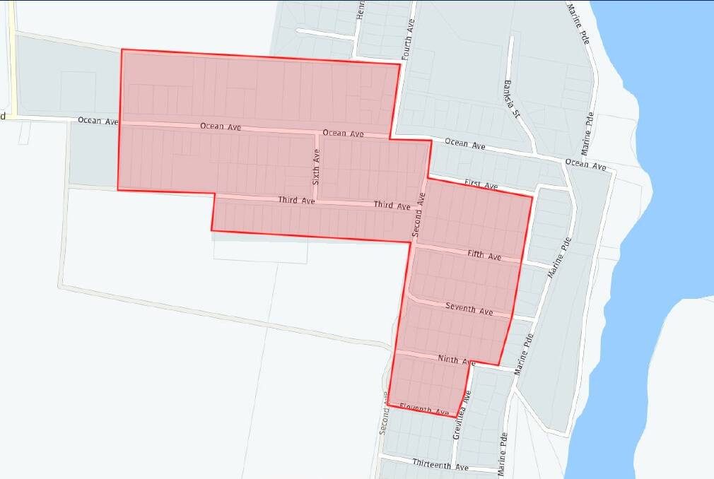 Areas of Stuarts Point impacted by the contaminated floodwater