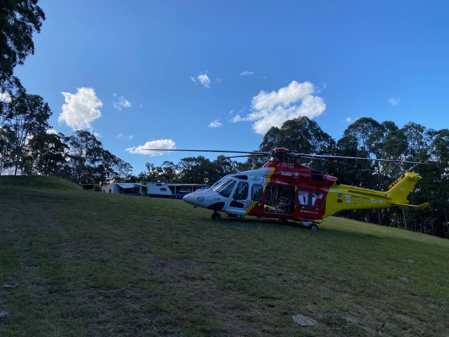 The Westpac Rescue Helicopter was called to the isloated property on Tuesday afternoon. Photo: Supplied