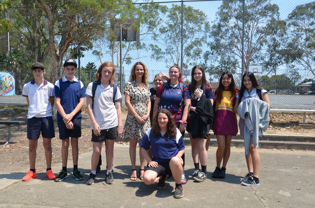Students from Kempsey High School, Melville High School and the Macleay Vocational College who were involved in the project with Youth Frontiers program coordinator Melinda Brooks. Photo: Ruby Pascoe