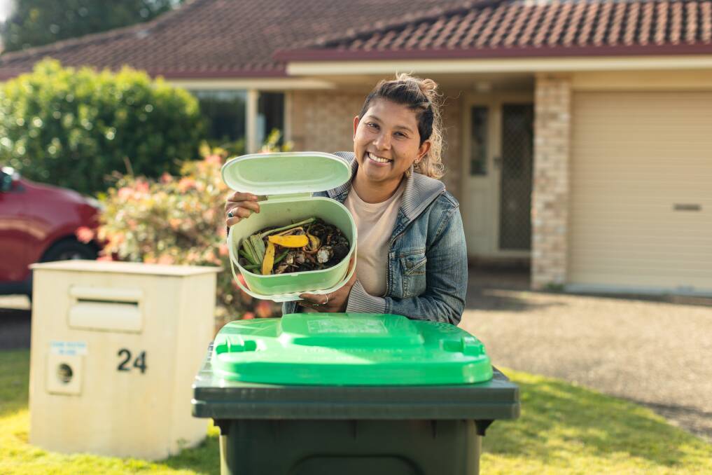 Council has been running the Lets Get Our Scrap Together Campaign to get residents to put less food waste in the red bin and more into the green. Photo: Supplied