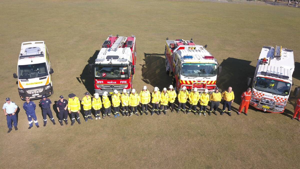 The students are currently involved in a 10 week cadetship program with the RFS. Photo: Rodney Hexter 