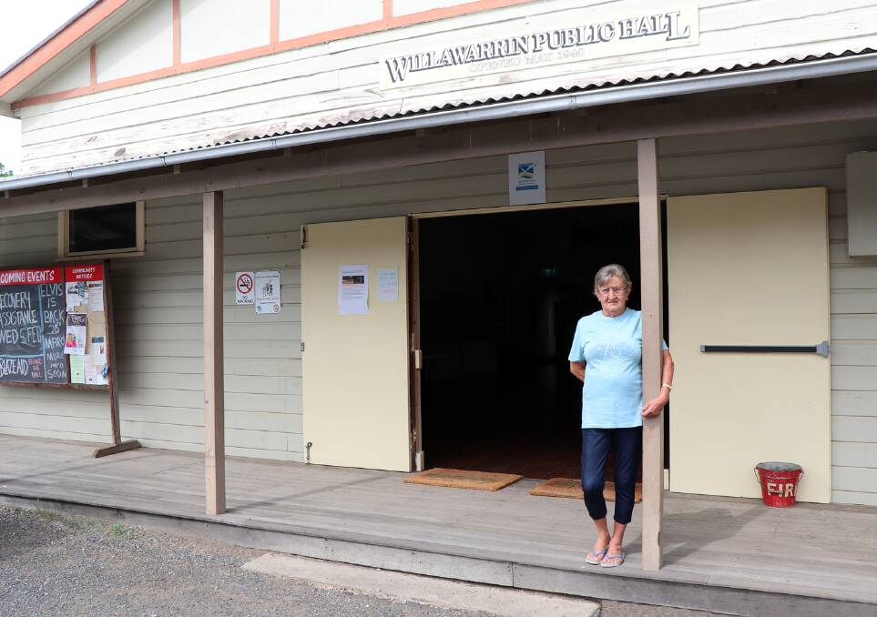 Maureen Reid, commonly known as Maudie, outside the Willawarrin Community Hall. Photo: Supplied