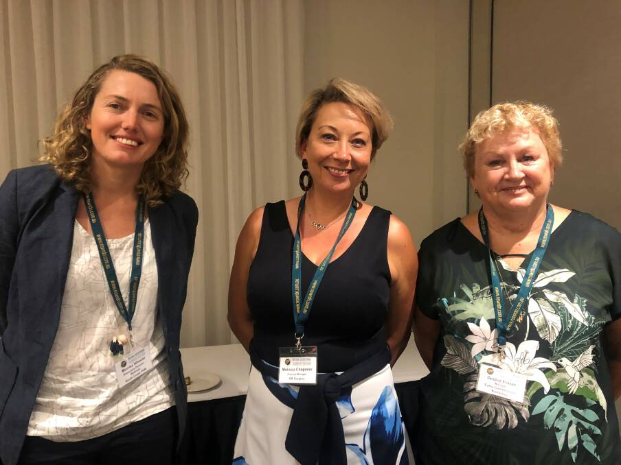 Monika Wheeler of North Coast PHN, Mel Chapman of AB Surgery and Debbie Fraser of Early Connections Kempsey at the networking evening. Photo: Supplied