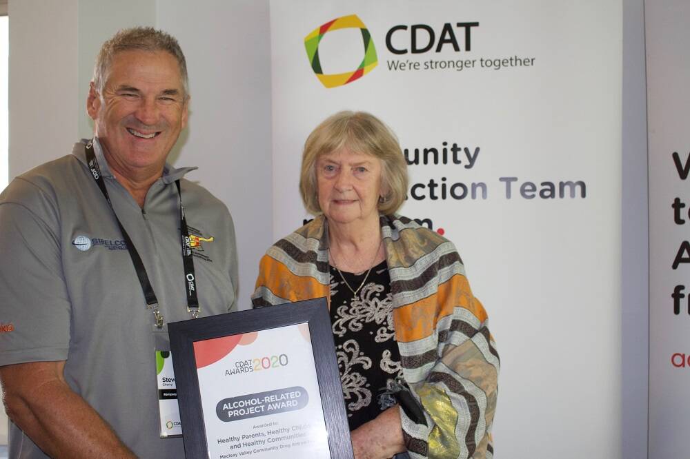Stephen Cherry (Deputy Chair of Macleay Valley Community Drug Action Team) and Mavis Symonds (Chair of Macleay Valley Community Drug Action Team). Photo: Supplied