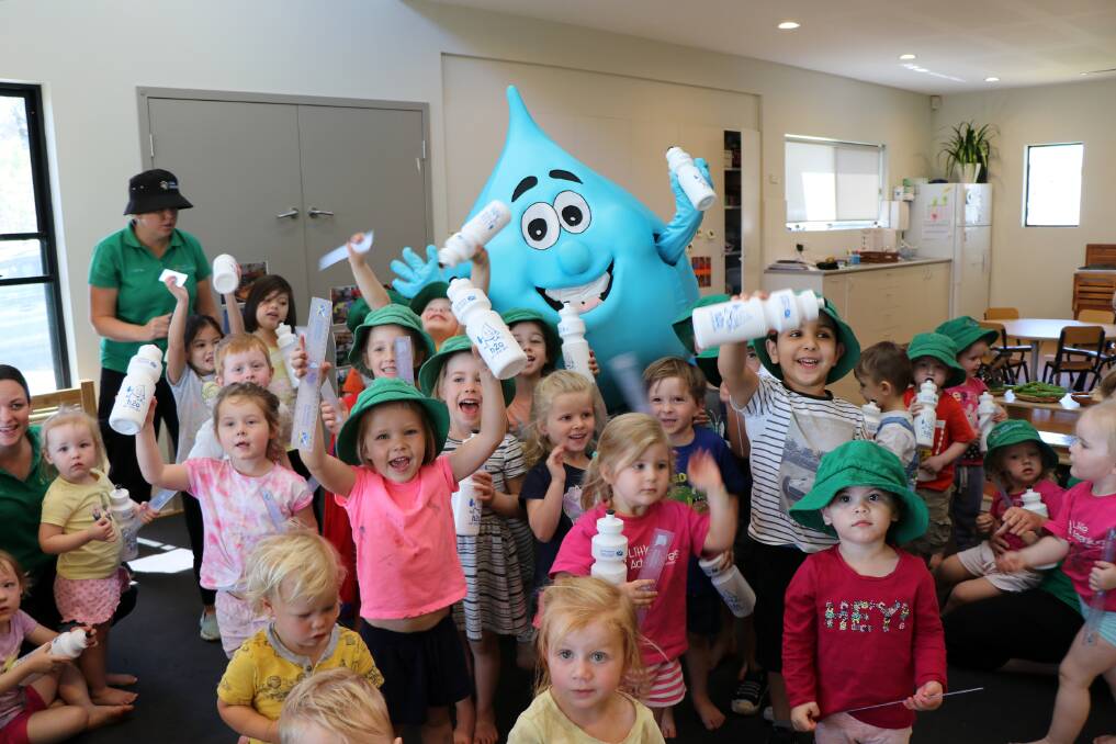 Whizzy the Water Drop visited local schools as part of Water Week in 2019