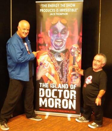 Chris Dockrill with Jimmy Chapman, who plays Doctor Morons lab assistant in the film. Photo: Supplied