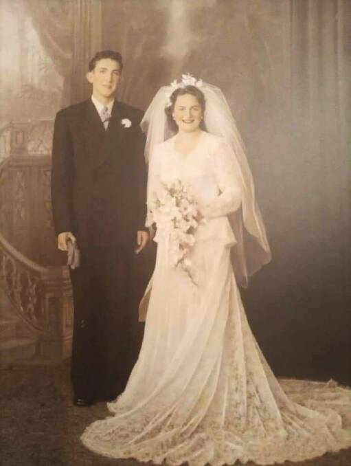 Kevin and Monica on their wedding day on October 21 1950. Photo: Supplied