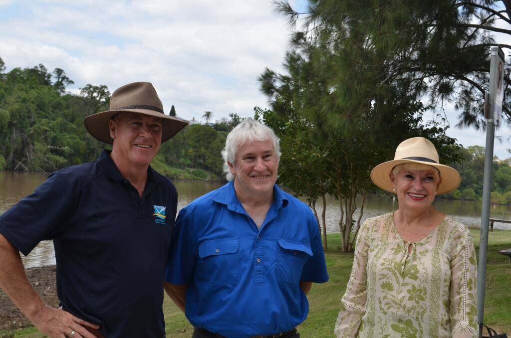 Kempsey Shire Council general manager Craig Milburn, Rural Financial Counsellor Terry Pearce and Mayor Liz Campbell. Photo: Ruby Pascoe