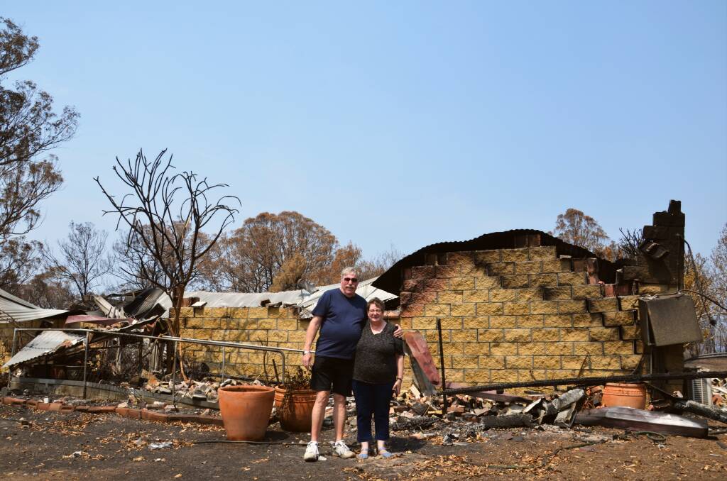 Terry and Jutta Flynn have been left devastated after losing their home to the Carrai East fire on November 8. Photo: Ruby Pascoe