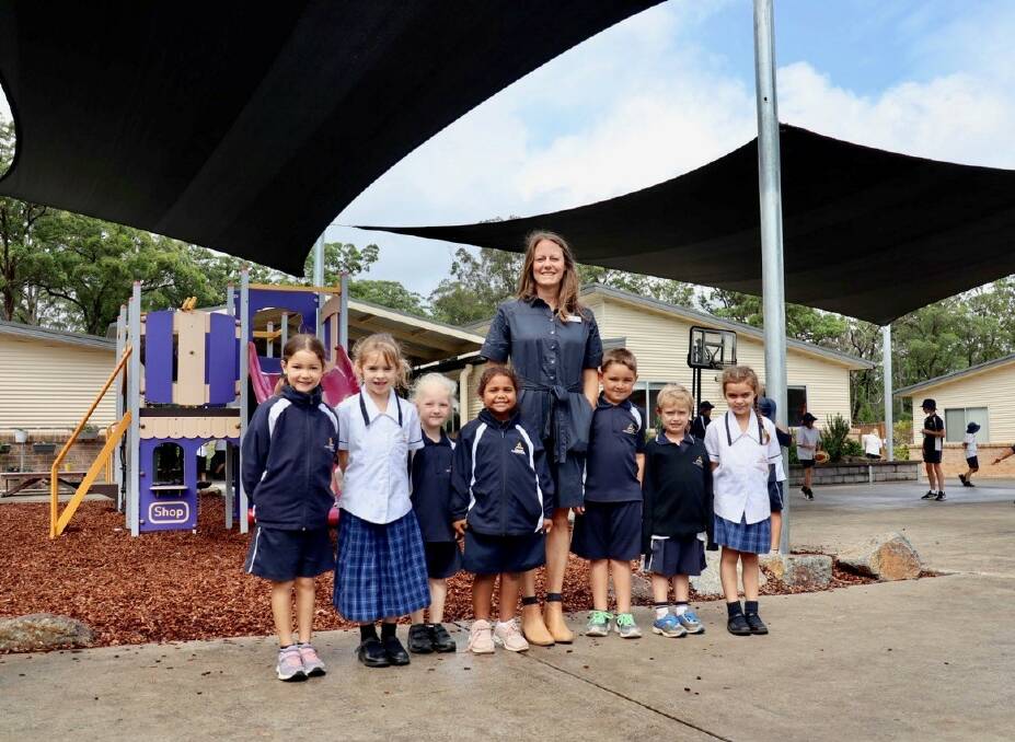 Students at Kempsey Adventist School can now enjoy their playground under new shade sails. Photo: Supplied