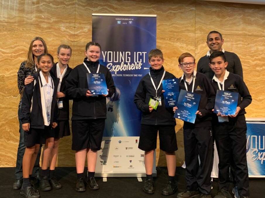 The students placed first in the state at the Young ICT Explorers Competition. Photo: Supplied