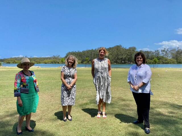 Kempsey Shire Mayor Liz Campbell, Nambucca Shire Mayor Rhonda Hoban with local member Melinda Pavey and Minister for Local Government Shelley Hancock. Photo: Supplied
