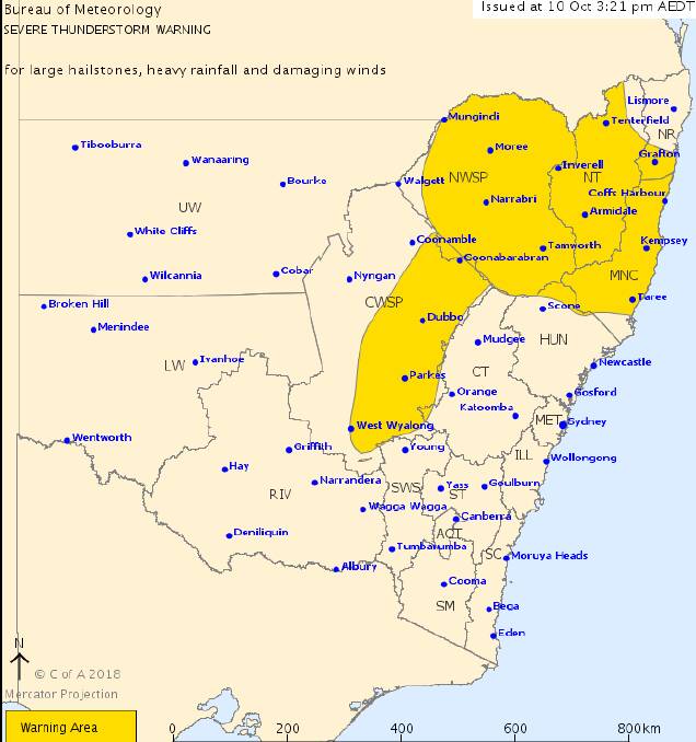 Weather warning from BOM