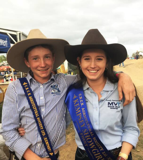 Keely with her brother Patrick after he won Junior Cattle Judging in his age group at the 2019 Kempsey Show. Photo: Supplied