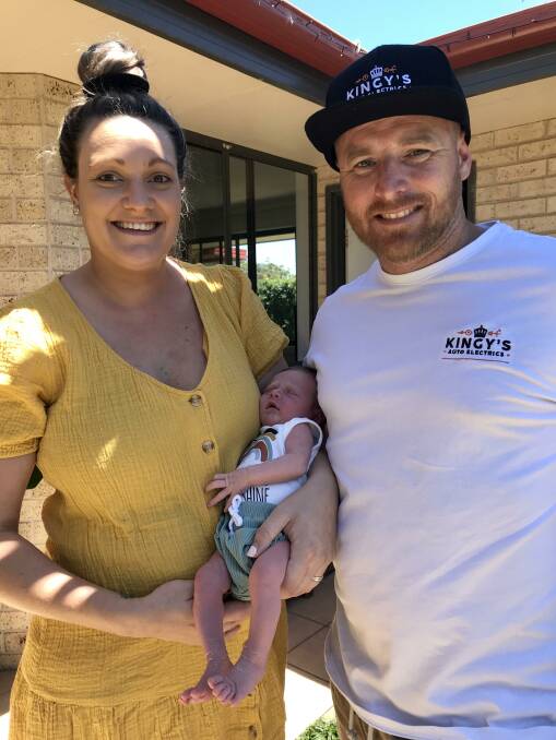 Baby Frankie with loving parents Rebecca McPherson and James King. Photo: Supplied