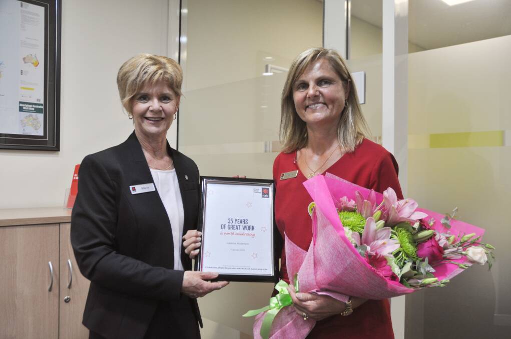 NAB branch manager Marie Reid and Leanne Anderson. Photo: Ruby Pascoe