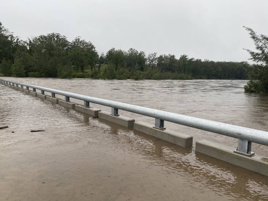 Turners Flat Bridge at flood levels. Photo: Supplied