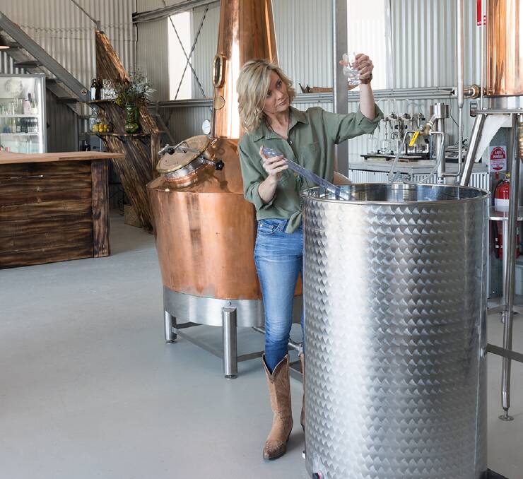Distillation process: The Farmer's Wife Distillery founder/distiller Kylie Sepos checks on a batch of gin at the Allworth distillery