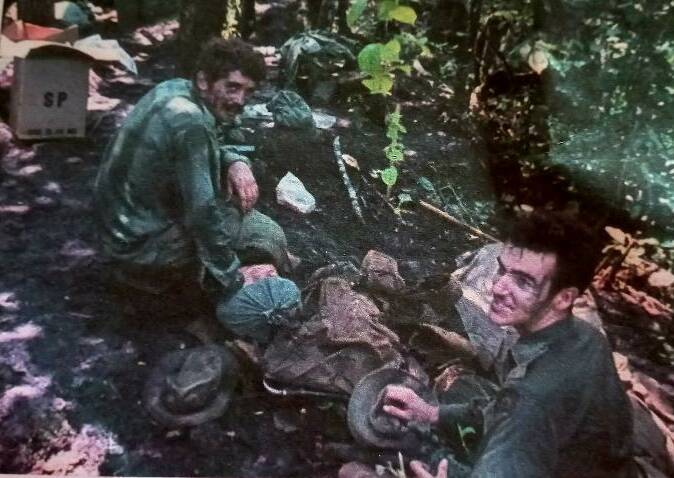 Fifty years ago: Forward observer signallers Chris Davies and Ken Hayes resupply at Nui Le on September 20, 1971.

