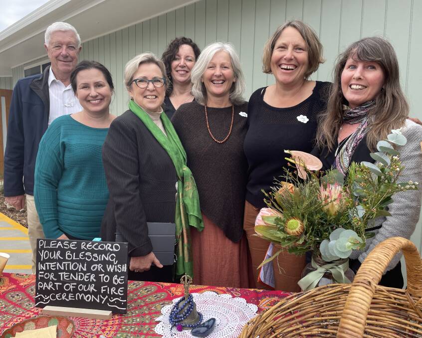 Tender Funerals Mid North Coast representatives John Oxley, Janice Saunders, Janet Geronimi, Maria Doherty, Kate Forrest, Denis Juelicher and Relle Hart support the launch event. Photo: Lisa Tisdell