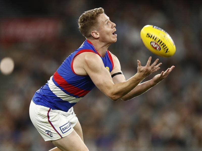 Lachie Hunter is hoping to line up for the Western Bulldogs this week despite a broken hand.