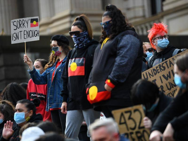 Protesters gathered in their thousands in central Melbourne for the Black Lives Matter rally.