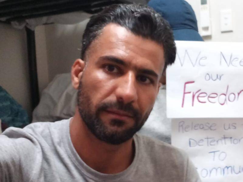 Abbas Maghames is one of 15 refugees who have been detained at a Darwin hotel for almost a year.