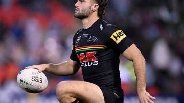 Jaeman Salmon will aim to help Penrith to another NRL minor premiership with victory over Melbourne. (Dan Himbrechts/AAP PHOTOS)