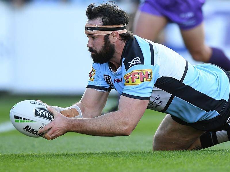 Cronulla Prop Aaron Woods has scored a try in the Sharks' 18-12 NRL win over St George Illawarra.