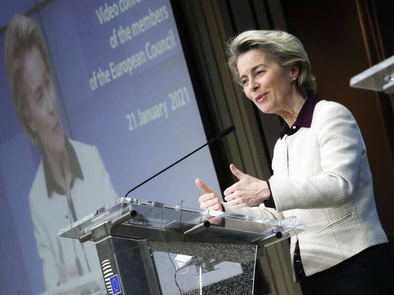 Ursula von der Leyen says there's "strong reason for concern with the new variants" of coronavirus.