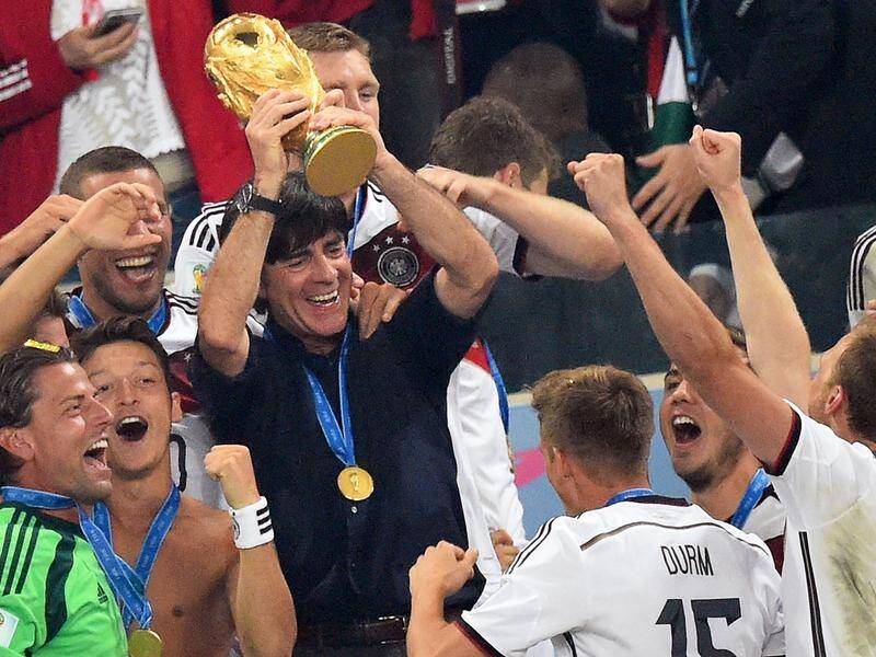 Germany's World Cup-winning coach Joachim Low (c) will quit his post after the Euro Championships.