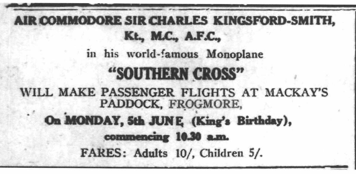 Advertisement in Macleay Argus June 2, 1933
