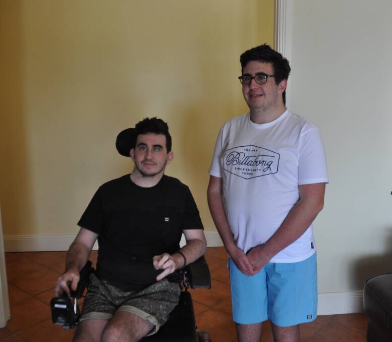 Toby and Hunter Tyne have both been diagnosed with Spondylo-Ocular Syndrome, a rare disorder that has only recently been classified in the last five years. Photo: Stephen Katte 