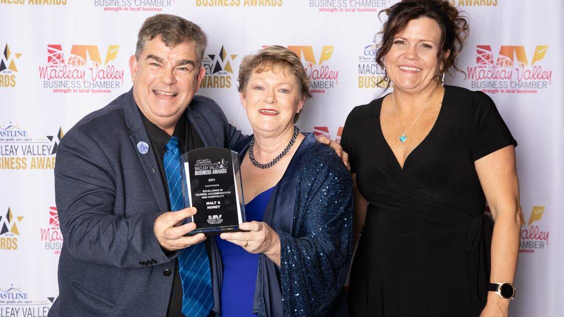 Malt & Honey at the Macleay Valley Business awards where they won the Excellence in Tourism, Accommodation and Hospitality award. Photo: Alicia Fox Photography 