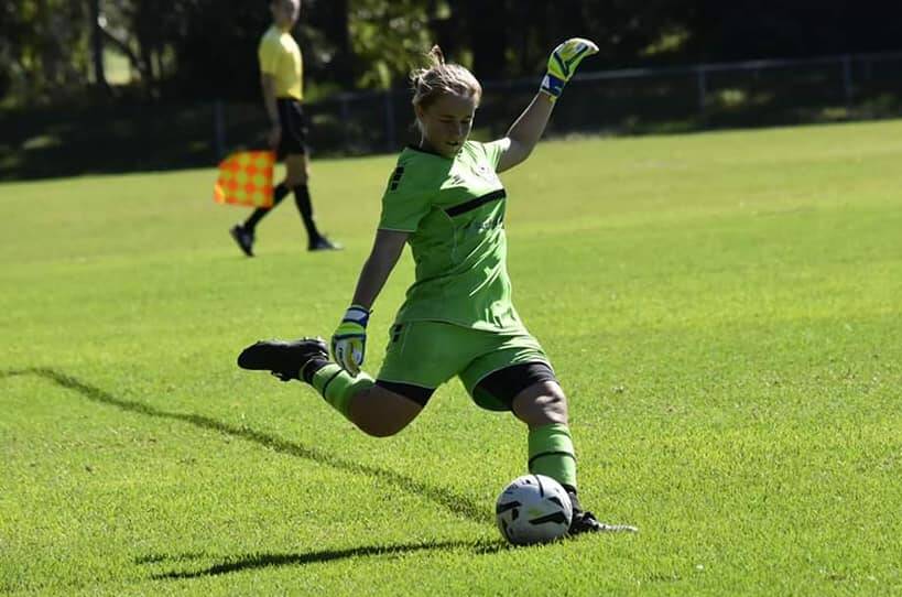 Double Threat: Maddison Kerr plays both on the field and in the goalkeeper position. Photo: Supplied 