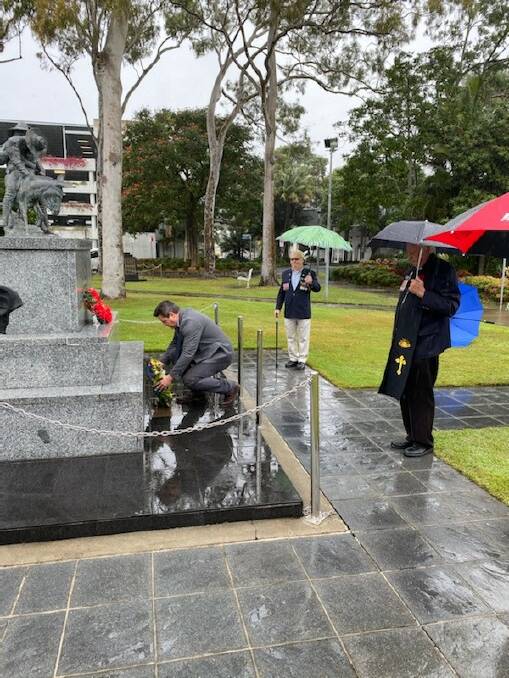 Federal Member for Cowper, Pat Conaghan, recently paid his respects to Korean War veterans by laying a wreath at the Coffs Harbour Cenotaph. Photo: Supplied 